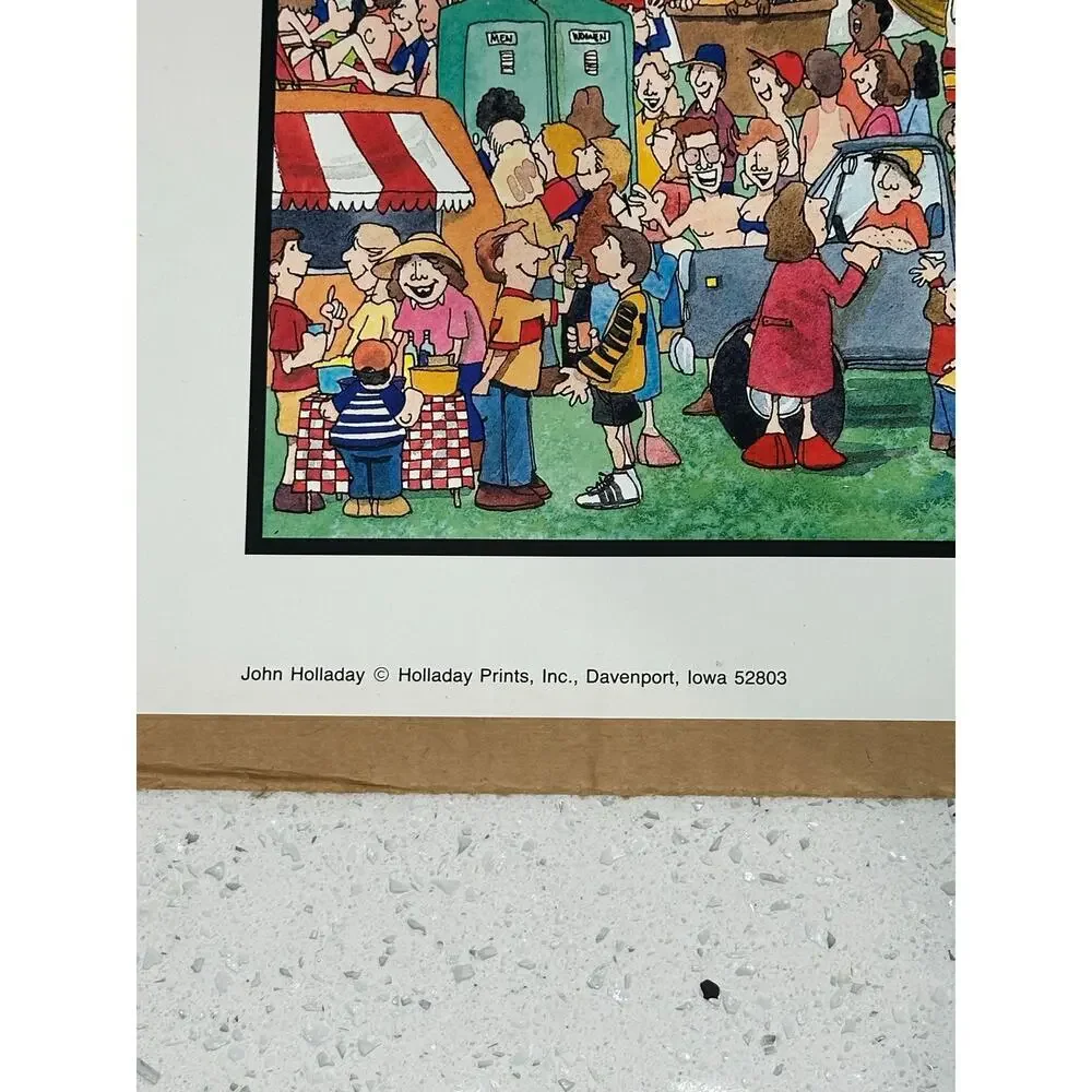 John Holladay Art - Hot Air Ballooning ... Vintage 1986 Print Art 18”in X 24”in - Picture 3 of 4